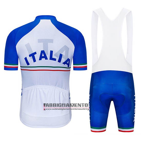 Abbigliamento Italia 2019 Manica Corta e Pantaloncino Con Bretelle Bianco Blu - Clicca l'immagine per chiudere